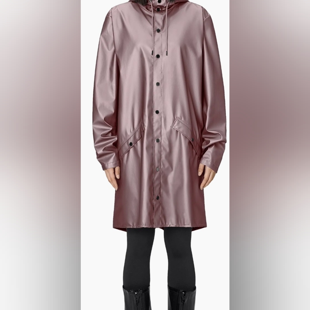 NWT RAINS Women's Metallic Rain Jacket SZ S
